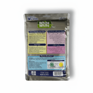 دستمال میکروفایبر مخصوص استیل و شیشه وایت اند وایت (White White) سایز ۴۰×۴۰ با قدرت جذب بالا