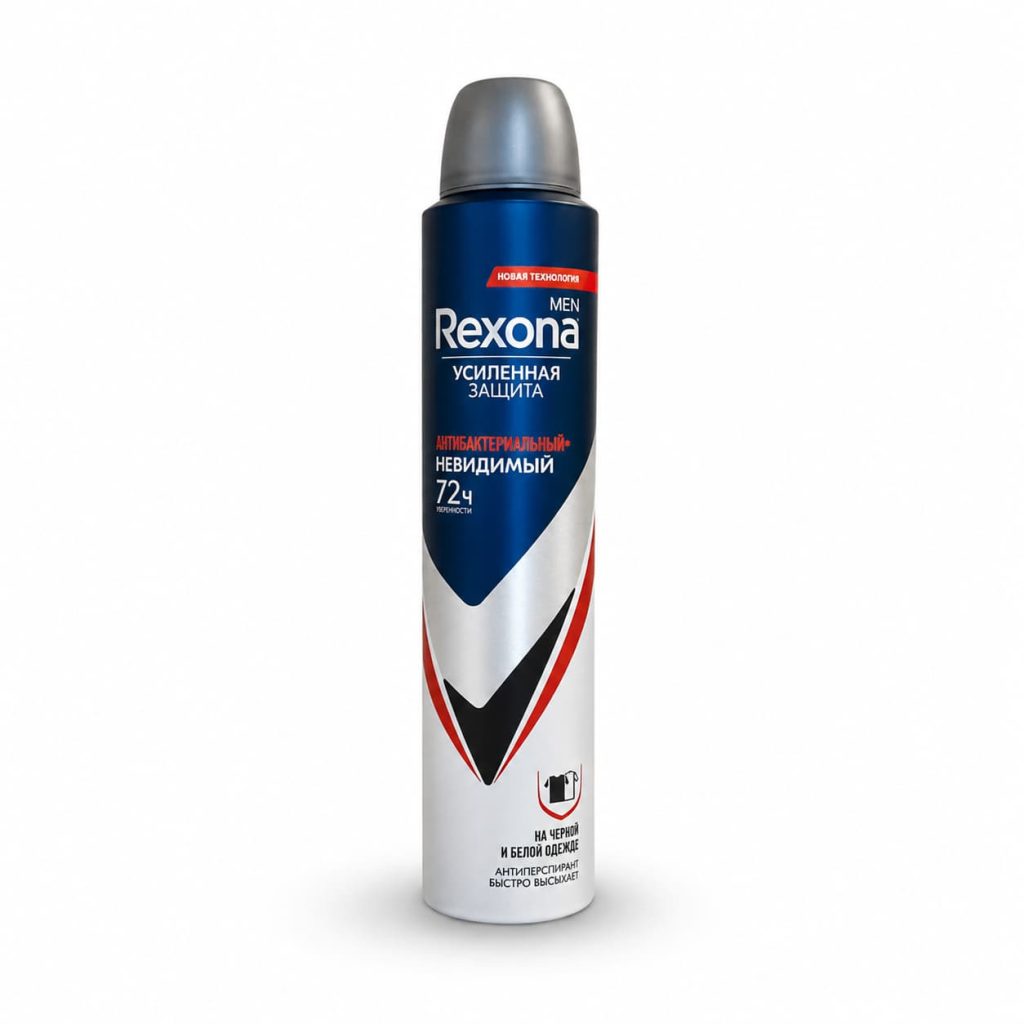 اسپری ضد تعریق رکسونا آنتی باکتریال مردانه مدل Invisible روسی