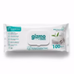 دستمال مرطوب نظافتی گیزمو کلین (Gizmo Clean) بسته ۱۰۰ عددی با رایحه صابون سفید و فرمولاسیون حاوی سرکه و جوش‌شیرین.