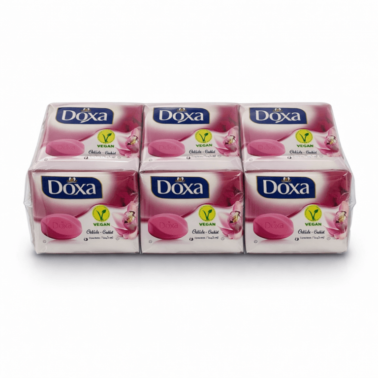 صابون ارکیده دوکسا (Doxa) مدل Orchid ساخت ترکیه با نشان وگان و رایحه ملایم گلی.