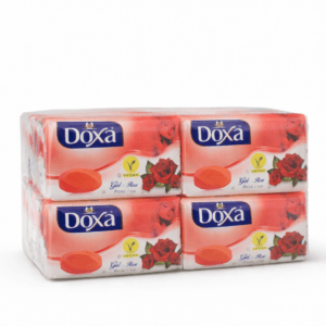 متن: صابون گیاهی دوکسا (Doxa) با رایحه گل رز دارای تاییدیه وگان (Vegan) ساخت ترکیه.