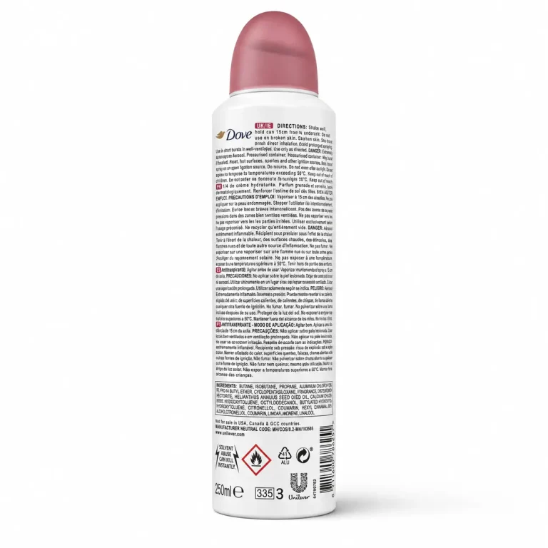 پشت اسپری داو انار Dove Go Fresh حجم ۲۵۰ میل