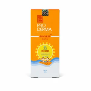 کرم ضد آفتاب کودکان پرودرما سان وست SPF 35 فاقد جاذب شیمیایی وزن ۴۰ گرم